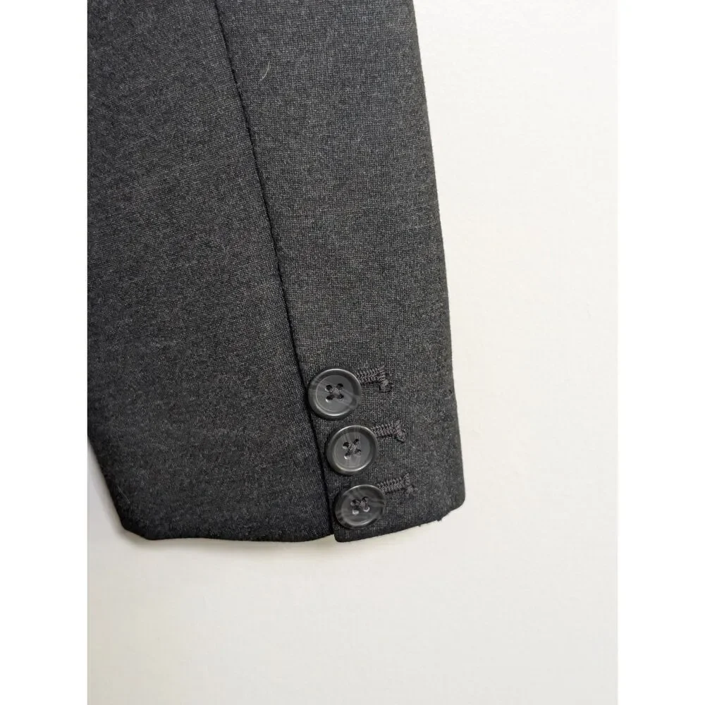 J. Crew Charcoal Grey Ponte Knit Blazer Career Workwear Size 10 Minimalist